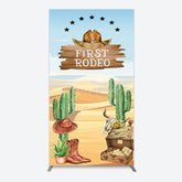Aperturee - Aperturee Western Region First Rodeo Birthday Rectangle Backdrop